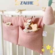 ZAIJIE24 Storage Bag, Multifunction Diaper Storage Crib Hanging Bag,  2 Pockets Infant Products Convenient Cot Bed Organizer