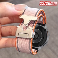 22/20mm Nylon Loop Strap For Samsung Galaxy Watch 7 44mm 6 5 4 40mm Wristband For Garmin Forerunner 