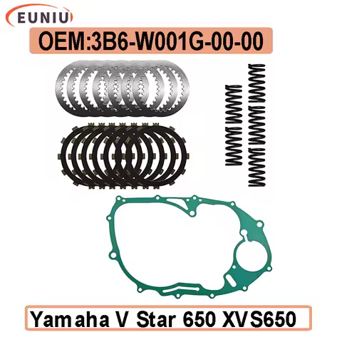 Complete Clutch Kit Heavy Duty Springs and Gasket For YMH V Star 650 XVS650 Replacement 3B6-W001G-00