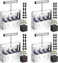 4 Pack Metal Soil Block Maker with 3 Types of Seed Pins 4 Cell 2 Inch Seed Starter Block Make Soil B