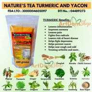 [ArtDomShop13] Nature's Tea - 18 in 1 Turmeric Tea Powder 400gramsOrganic Detoxifying Tea