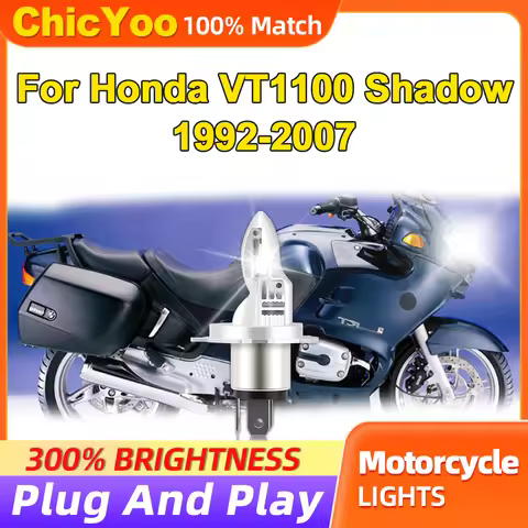 Motorcycle H4 LED Headlight Bulb 6000K White Moto Lamp 12V For Honda VT1100 Shadow 1992-2000 2001 20