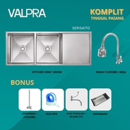 PPC Kitchen Sink Valpra 12050 + Kran Keran Tempat Cuci Piring 2 Lubang