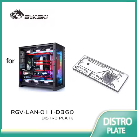 Bykski RGV-LAN-O11-D360 Acrylic Distro Plate / Board for LIAN LI O11 Dynamic Case / Fit Dual 360MM R