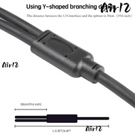 AIR12DN Audio Converter Adapter, 3Pin XLR Male to Dual 6.35mm TS Mono Plug Y Splitter Cable, Dual 1/
