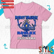Children's T-shirt ROBOT CHARACTER ROBLOX FISH IT Free Name/ Children's T-shirt ROBLOX ROBOT CHARACT