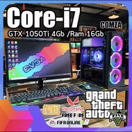 คอมพิวเตอร์ครบชุด พร้อมใช้ Core-i7 /GTX 1050Ti 4Gb /Ram 16Gb  ทำงาน ตัดต่อกราฟิก เล่นเกมส์