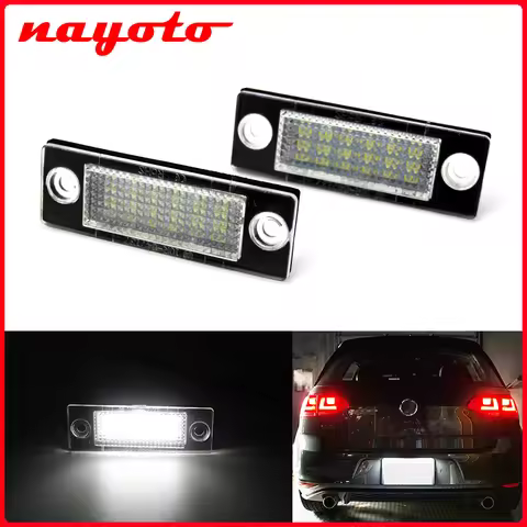 2x LED Number License Plate Light Lamp 3B5998026 For VW Passat B5.5 Golf MK4 Caddy MK3 Transporter S