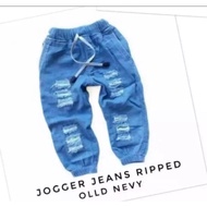 Long Children JEANS LEVIS JOGER RIPPED Pants / Men And Women / OLLD NEVY / Age 1-9 Years