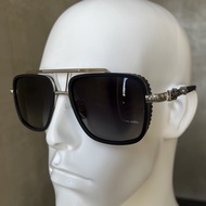 Chromehearts Black Silver frame Aviator Men's sunglasses
