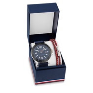 Tommy Hilfiger  Giftset รุ่น TH2770156 นาฬิกาข้อมือผู้ชาย สายผ้า สีน้ำเงิน