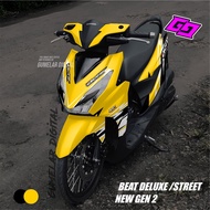 Motorcycle Body Stickers HONDA BEAT deluxe Street New Gen 2 Yellow Black 47