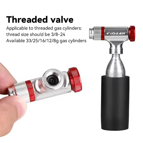 CO2 Bicycle Tire Inflator CO2 Pumps Inflator Head Aluminum Alloy Bike Tire Pump Tool Mini Bike CO2 P