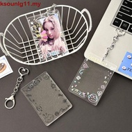 KSOUNLG11 Photo Card Case, with Keychain Protetion Cover Acrylic Photocard Holder, Cute Transparent 