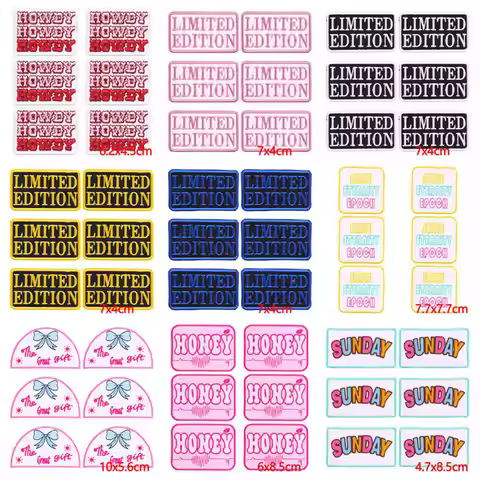 10PCS Wholesale Limited Edition/Howdy Embroidered Patch Cartoon Iron On Patches For Clothing thermoa