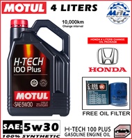 Motul H-Tech 100 Plus 5w30 100% Synthetic 4 LITERS Gasoline Engine Oil Package For HONDA MITSUBISHI