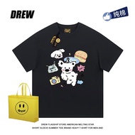 Drew Original Cotton T-Shirt, Suitable for Men and Women, with Fun Western Puppy Cartoon