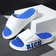 Inaso Sandal Slide Slop Pria Karet Rumah Sendal Casual Jelly Flip Flop Slipper Ringan Empuk Elastis 