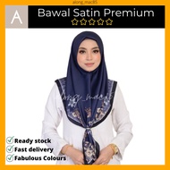 FARAH Tudung Bawal Satin Printed Premium Bidang 45 Batu Murah Fabulous Colours Fblus Clurs