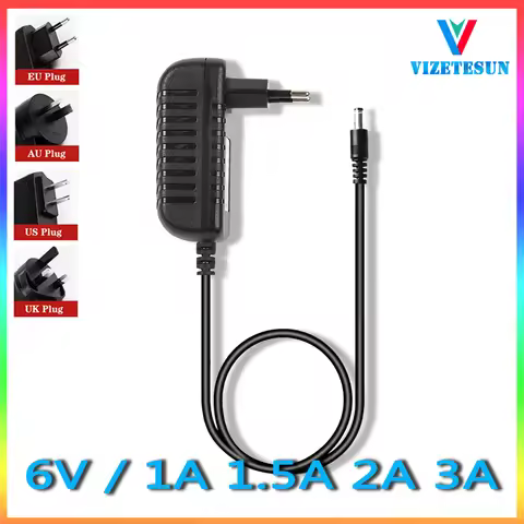 DC 6V 1A 1.5A 2A 3A New AC 100V-240V Converter Adapter DC 6V 1A 1000mA Power Supply EU Plug DC 5.5mm