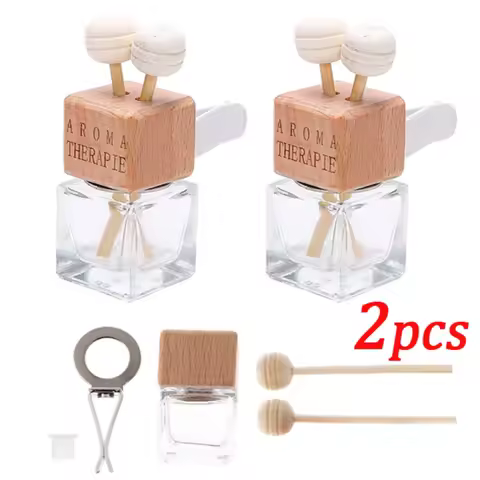 8ml Car Air Freshener Perfume Clip Empty Glass Bottle Fragrance Ornament Vent Outlet Diffuser Empty 