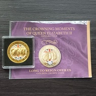 2016 Tristan da Cunha 1 Crown - Long to reign over us ( Gold plated)