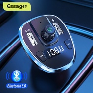 Essager car wireless bluetooth 5.0 FM transmitter  usb interface car charger bluetooth listening song + car charger two-in-one car bluetooth MP3 car charger