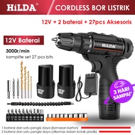 12V HILDA Mesin Bor Baterai Tangan Cordless/12V Bor Baterai / Bor dampak / Mesin Bor Cordless / Bor