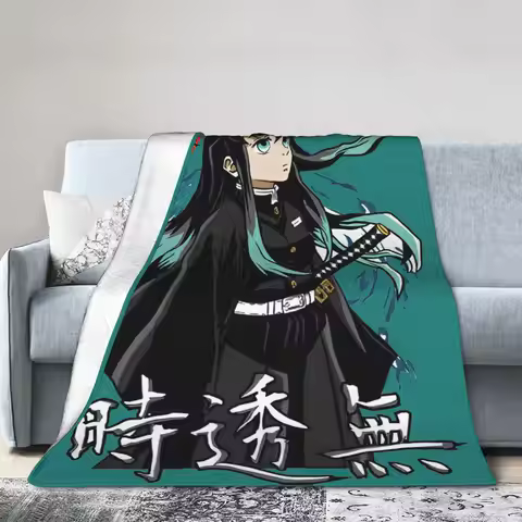Muichiro Tokito Blankets Fleece Awesome Breathable Throw Blanket for Bedding Lounge Autumn/Winter,