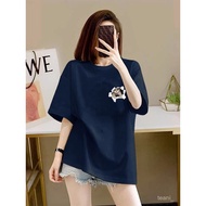Pure Cotton Can't Pill Short-Sleeved Top Plus Size T-Shirt Women Printed Korean Version Summer A0