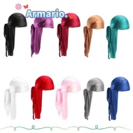 ARMARIO Silk Durag Fashion Headwrap Pre-Tied Chemo Cap Adjustable Pirate Hat