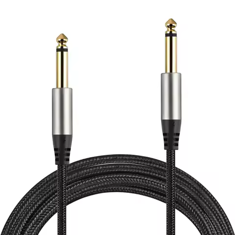 Yueyinpu Guitar Cables 1/4 Inch TS Male to Male Instrument Cable with 6.33mm Straight TS Jack