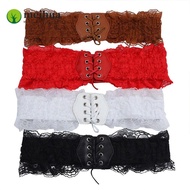 MEIHUAA Lace Wide Waist Belt, Decorative DIY Stretch Cinch Waistband, Fashion Retro Korean Version B