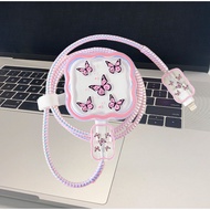 Butterfly Pattern Charger protector Charger case Fast charging cable protector for ip 18/20w charger