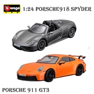 In Stock Bburago 1:24 Porsche 918 Spyder Alloy Miniature Diecast Model Porsche Convertible Sports Al