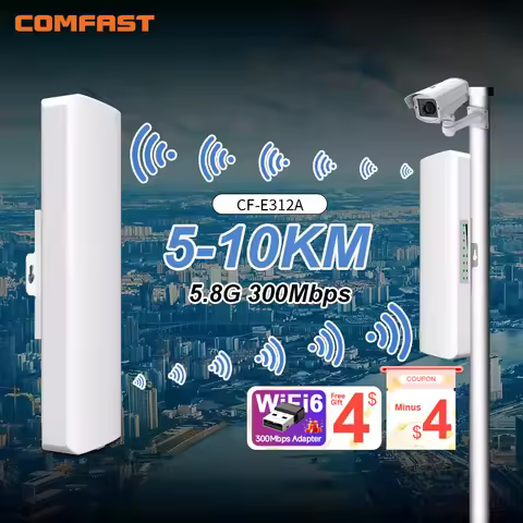 COMFAST 5KM 5GHz 300Mbps Outdoor CPE Wifi Access Point Wireless Wi Fi Router Extender Bridge Nanosta