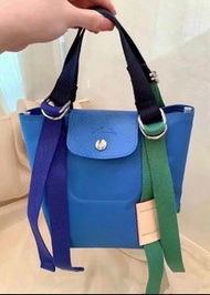Longchamp replay 彩藍色送側背揹帶手挽袋
