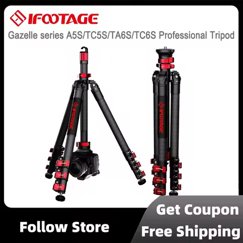 IFOOTAGE Travel Professional Tripod Gazelle series A5S/TC5S/TA6S/TC6S Carbon Fiber Camera Tripods 3 