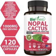 Biofinest Nopal Cactus 1000mg Supplement Prickly Pear Digestion Weight Loss Diabetes Blood Sugar Cho