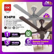 KDK K14ph-pbr/K14ph-ey Ceiling Fan – 56 Inch, Dc Motor, Brown/Grey, Ryou K14PH | Kipas Siling