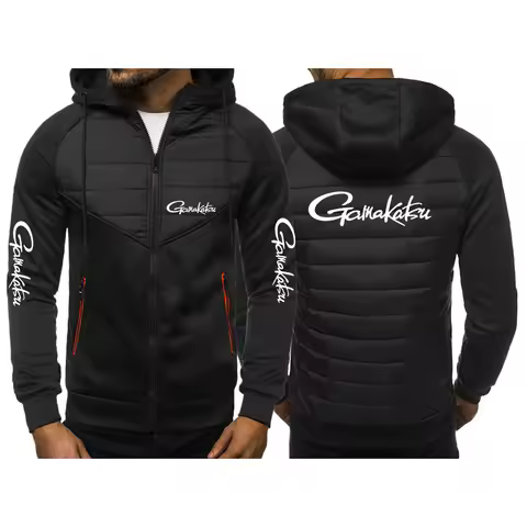 Gamakatsu Fishing 2024 New Men Spring Autumn Leisure Fashion Jacket Three-Color Stitching Slim Sweat
