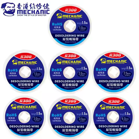 MECHANIC BGA Desoldering Braid Solder Wick 1.0mm 1.5mm 2.0mm 2.5mm 3.0mm 3.5mm 4.0mm Tin Remover Wir