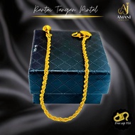 Rantai Tangan Pintal Cangkuk S Cop 916 Bracelets Gold Plated Emas Korea Bangkok Amani Jewellery