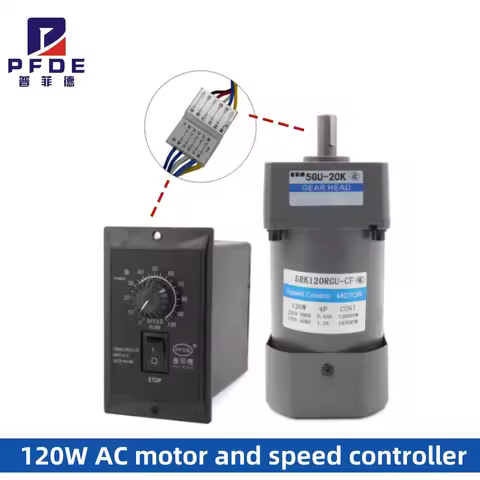 NEW 5RK120RGU-CF 220V AC Geared Motors 120W Induction Small Machine 2.7/4.5/9/18/22/27/45/90/108/135