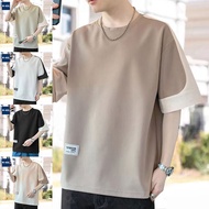 Summer Men T-shirt Simple Korean Style Half Sleeved Men Top Outdoor Casual Men Short Sleeve Tee Plai