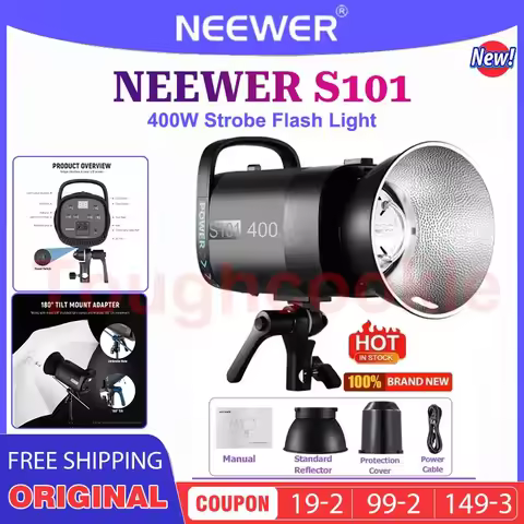 NEEWER S101-400W 5600K Strobe Flash Light Flash Duration 1/2000-1/800s Studio Flash with 9 Level bri
