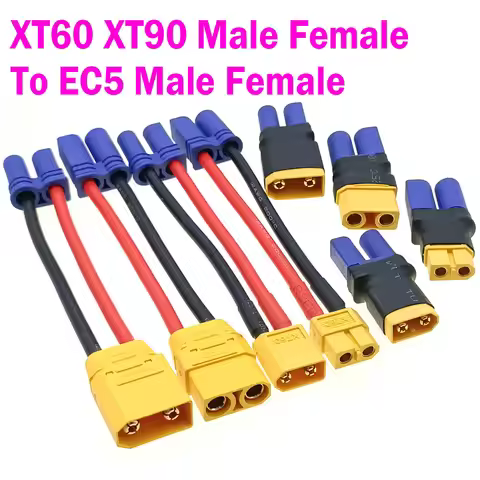 EC5 Female Male To XT60 XT90 Male Female Head RC Car EC5 Connector Model Cars Charger Adapter Cable