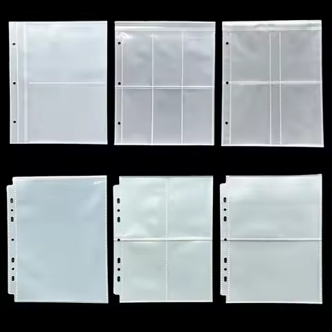 10Pcs Transparent Photo Album Inner A5 3/7-Ring Photocard Binders Sleeves 1/2/4/6 Pockets Kpop Album