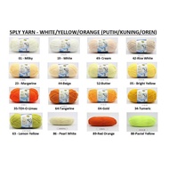5ply Yarn(White/Yellow/Orange) Crochet Knitting Yarn 5 Ply Milk Cotton Benang Kait