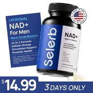 Selerb NAD+ Supplement for Men – With Liposomal-NAD+, CoQ10, L-Carnitine, L-Arginine, Maca & Ashwaga